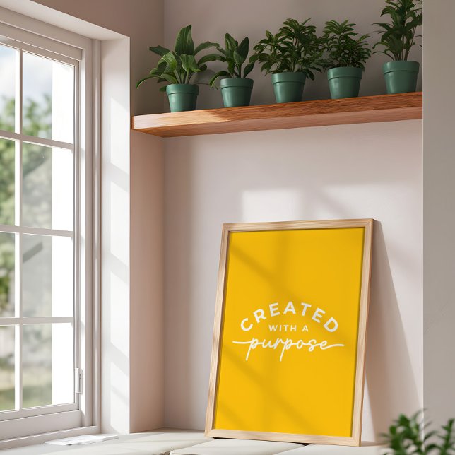 Christliches Zitat mit hellgelben Worten Poster (Von Creator hochgeladen)