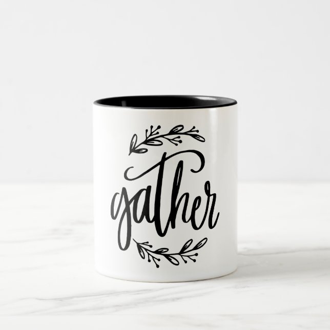 Christliches Zitat mit Inspiration sammeln Zweifarbige Tasse (Mittel)