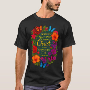 Christliches Zitat Philipper 4 13 Jesus T-Shirt