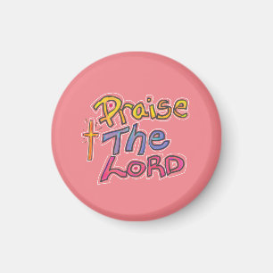 Christliches Zitat 'Preise den HERRN' Rosa Magnet
