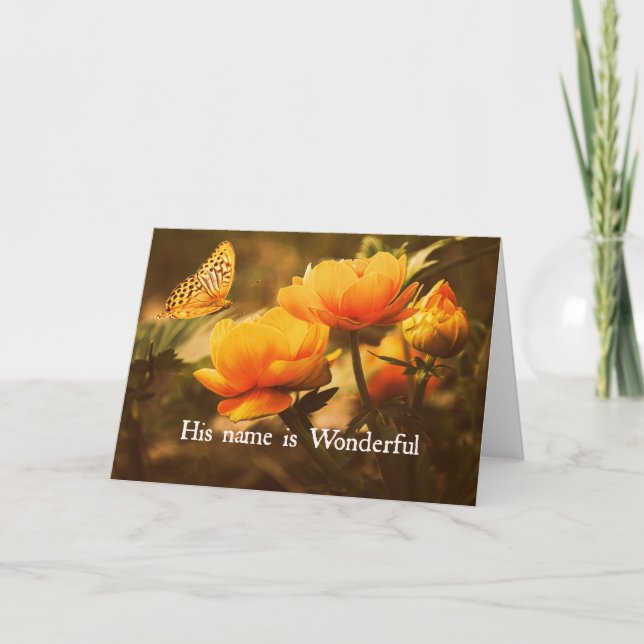 Christliches Zitat: Sein Name ist Karte (Vorderseite)