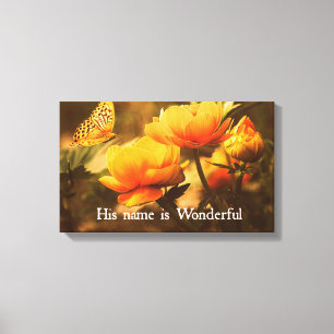 Christliches Zitat: Sein Name ist Leinwanddruck