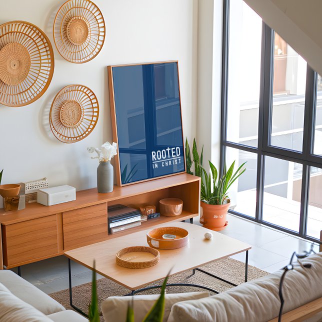 Christliches Zitat von Navy Blue Rooted Zitat Post Poster (Von Creator hochgeladen)