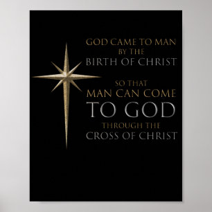 ChristlichStar-Geburt und Christus-Kreuz Poster
