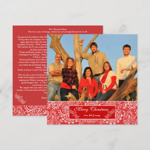 Christma Letter über Back Red Christmas Foto Einladung