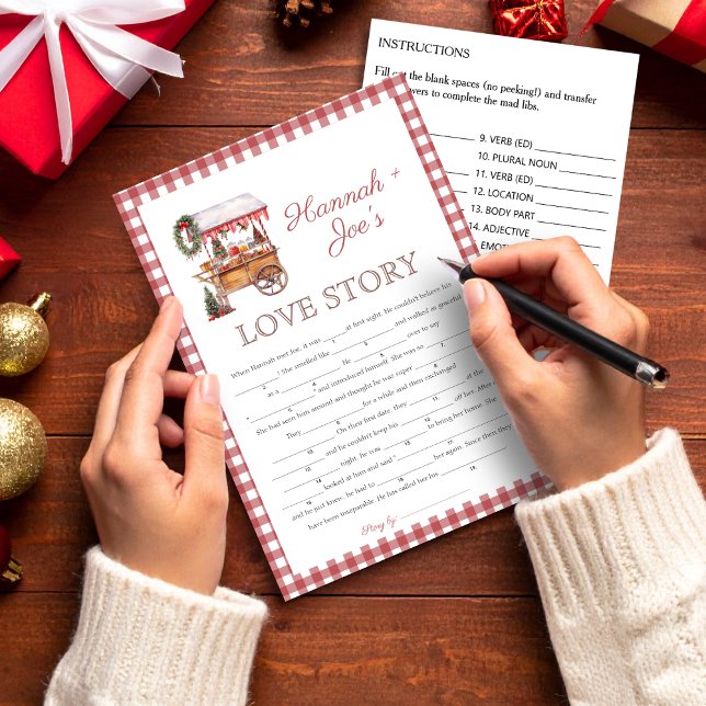 Christma Market Brautparty Liebe Story Game Card Einladung (Von Creator hochgeladen)