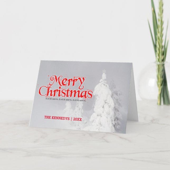 Christma - mattierte Lodgepole Kiefernbäume Feiertagskarte (Vorderseite)