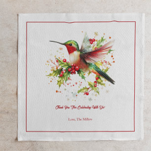 Christma Theme Hummingbird Serviette