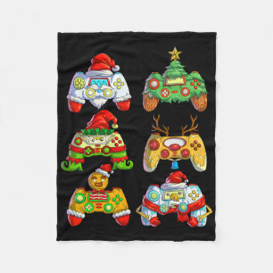 Christma Video Game Controller Weihnachtsmannmütze Fleecedecke