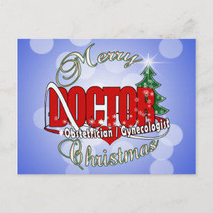 CHRISTMAKTOR OBSTETRIZISCH/GYNEKOLOGISTIN FEIERTAGSPOSTKARTE