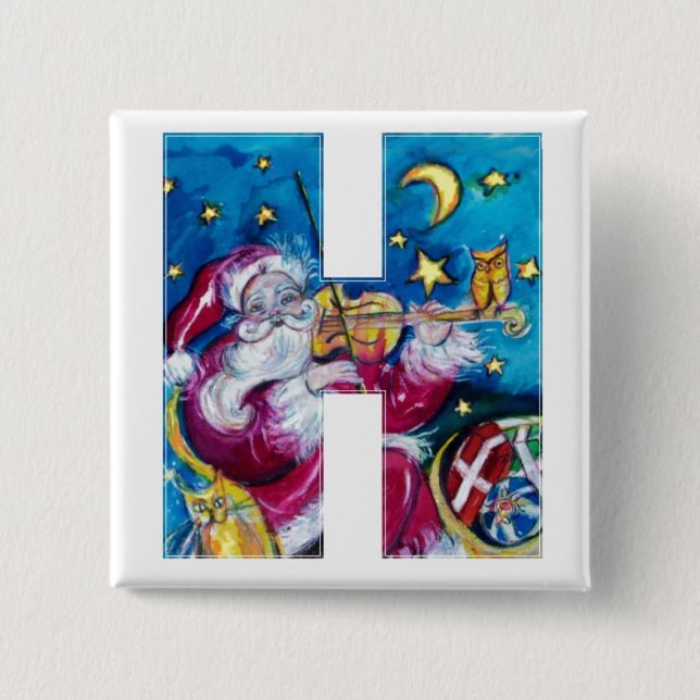 CHRISTMAL H SCHREIBEN / INSPIRIERT SANTA MONOGRAM BUTTON (Vorderseite)