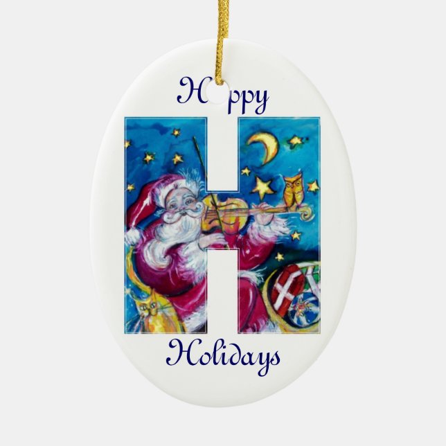 CHRISTMAL H SCHREIBEN / INSPIRIERT SANTA MONOGRAM KERAMIKORNAMENT (Vorne)