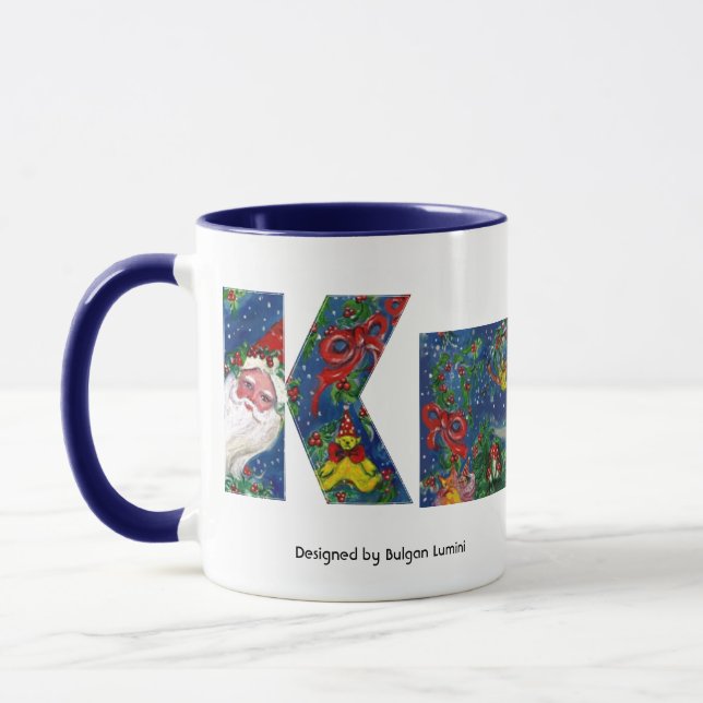 CHRISTMAL K BRIEF / SANTA RED RIBBON MONOGRAM TASSE (Links)