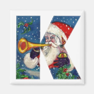 CHRISTMAL K SCHREIBEN / SANTA BUGLER MONOGRAMM MAGNET