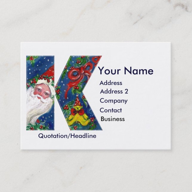 CHRISTMAL K SCHREIBEN / SANTA CLAUS MIT ROTEM RIBB VISITENKARTE (Vorderseite)
