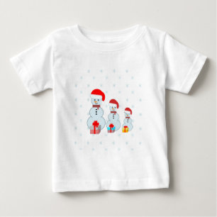 Christmann-Schneemänner und Schneeflocken Baby T-shirt