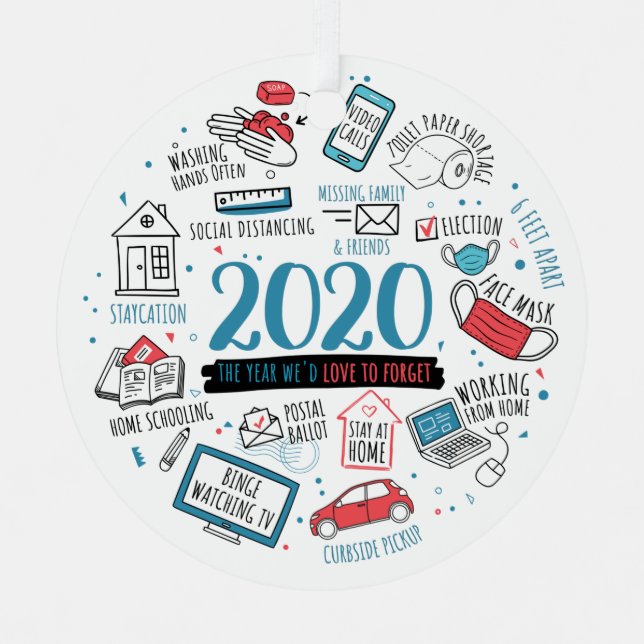 Christmas 2020 Commemorative Quarantine Activities Ornament Aus Metall (Vorderseite)