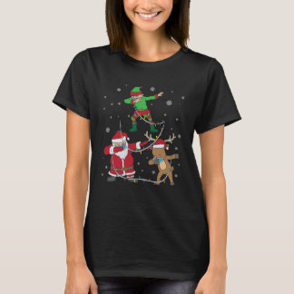 Christmas 2020 Dabbing Santa Elf Reindeer Face Mas T-Shirt