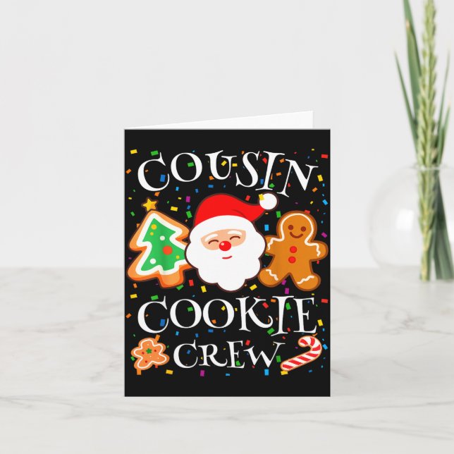 Christmas 2025 Cousin Cookie Baking Crew Squad Fam Karte (Vorderseite)