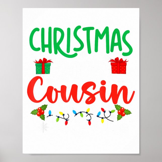 Christmas 2025 Cousin Crew Pajama Xmas Lights Fami Poster (Vorne)