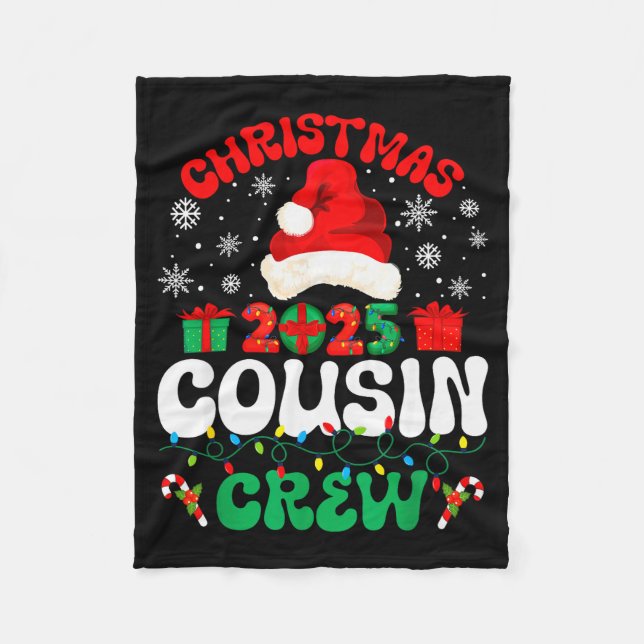 Christmas 2025 Cousin Crew Xmas Funny Matching Fam Fleecedecke (Vorderseite)
