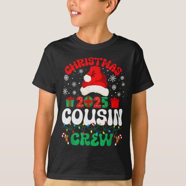 Christmas 2025 Cousin Crew Xmas Funny Matching Fam T-Shirt (Vorderseite)