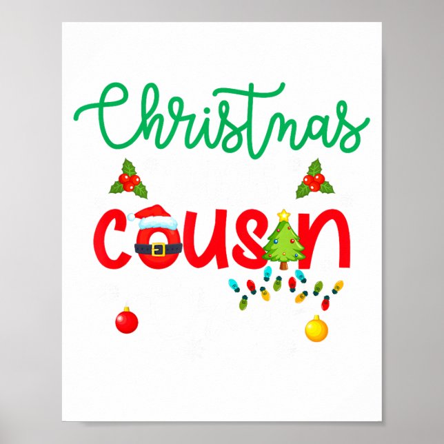 Christmas 2025 Cousin Crew Xmas Lights Matching Fa Poster (Vorne)