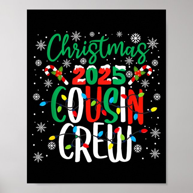 Christmas 2025 Cousin Crew Xmas Matching Family Gr Poster (Vorne)