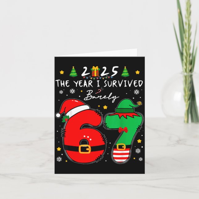Christmas 2025 The Year I Barely Survived Six Seve Karte (Vorderseite)