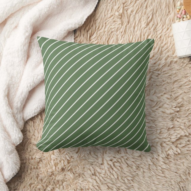 Christmas 2 Different Sides Green & White Stripes Kissen (Decke)