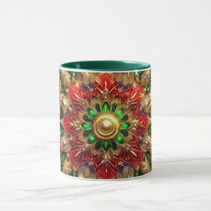 CHRISTMAS ~ 3D ~ Red, Green und Gold ~ Tasse