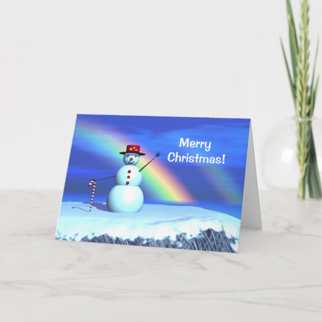 Christmas 3D Snowman Feiertagskarte (Vorderseite)