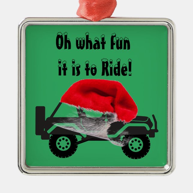 Christmas 4-Wheeler Ornament Aus Metall (Vorne)