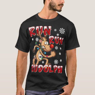 Christmas 5K Run Run Rudolph Holiday Team läuft T-Shirt