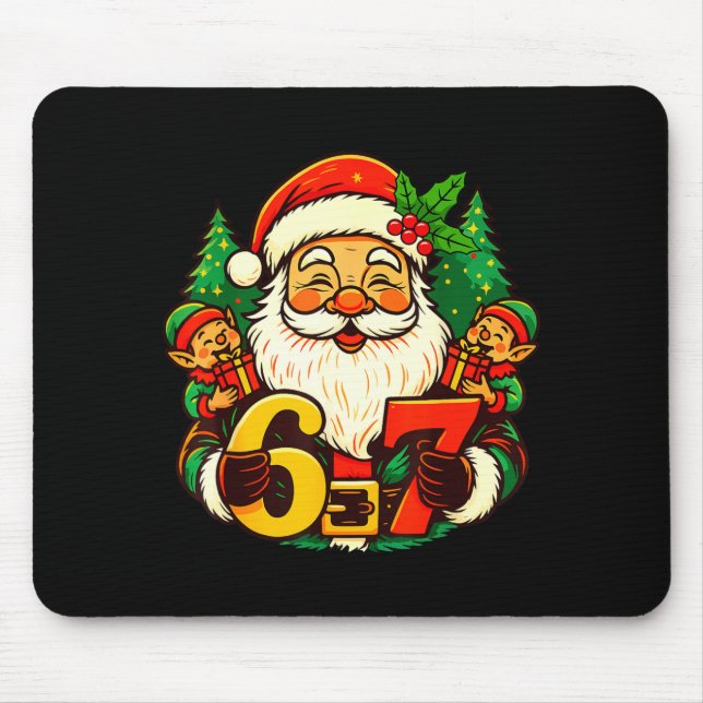 Christmas 67 Funny Xmas Santa Six Seven Meme Gen A Mousepad (Vorne)