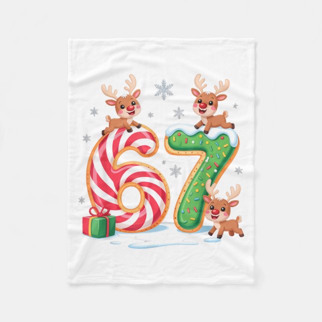 Christmas 67 Funny Xmas Six Seven Ugly Sweater 6-7 Fleecedecke (Vorderseite)