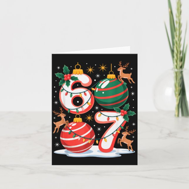 Christmas 67 Funny Xmas Six Seven Ugly Sweater 6-7 Karte (Vorderseite)