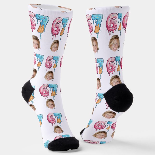 Christmas 67 Ice Cream, dripping  custom face Socken (Gewinkelt)