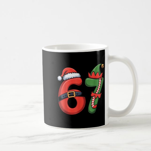 Christmas 67 Meme 67 Santa Elf - Six Seven  Kaffeetasse (Rechts)