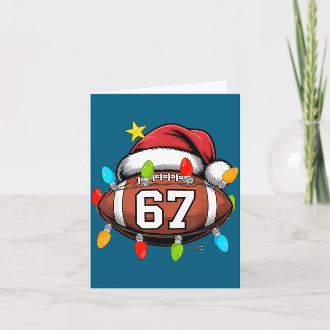 Christmas 67 Meme Football Santa Hat Funny Xmas Bo Karte (Vorderseite)