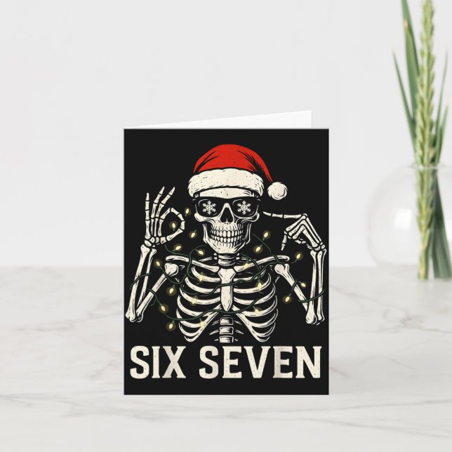 Christmas 67 Meme Skeleton With Santa Hat For Men  Karte (Vorderseite)