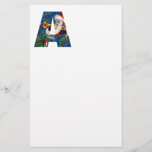 CHRISTMAS A BRIEF / SANTA CLAUS BUGLER MONOGRAM BRIEFPAPIER (Vorderseite)