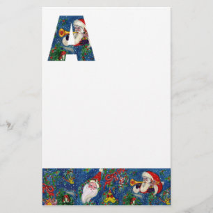 CHRISTMAS A BRIEF / SANTA CLAUS BUGLER MONOGRAM BRIEFPAPIER