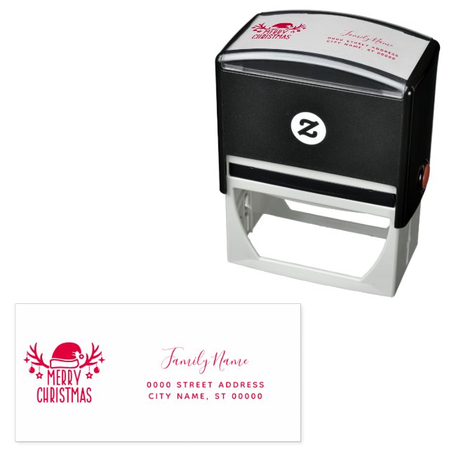 Christmas Address Self-inking Stamp Permastempel (Beispiel)
