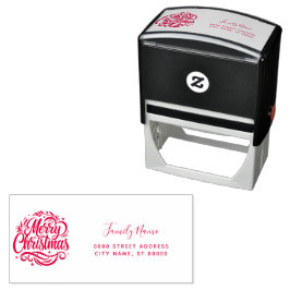 Christmas Address Self-inking Stamp Permastempel
