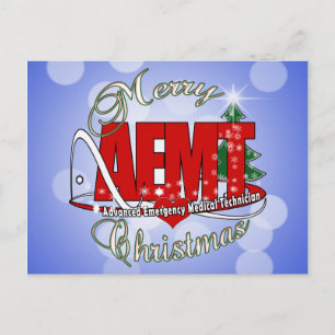 CHRISTMAS AEMT Advanced Emergency Medical Tech Feiertagspostkarte
