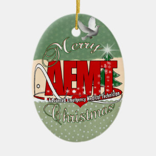 CHRISTMAS AEMT Advanced Emergency Medical Tech Keramikornament