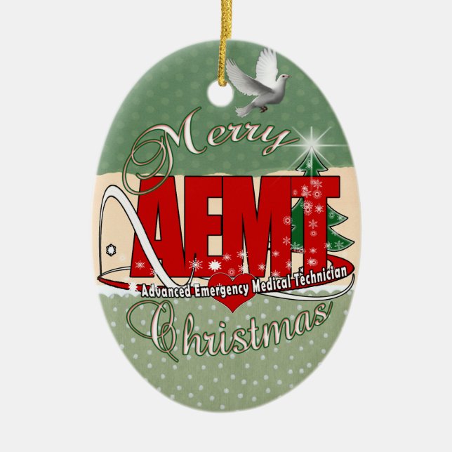 CHRISTMAS AEMT Advanced Emergency Medical Tech Keramikornament (Vorne)