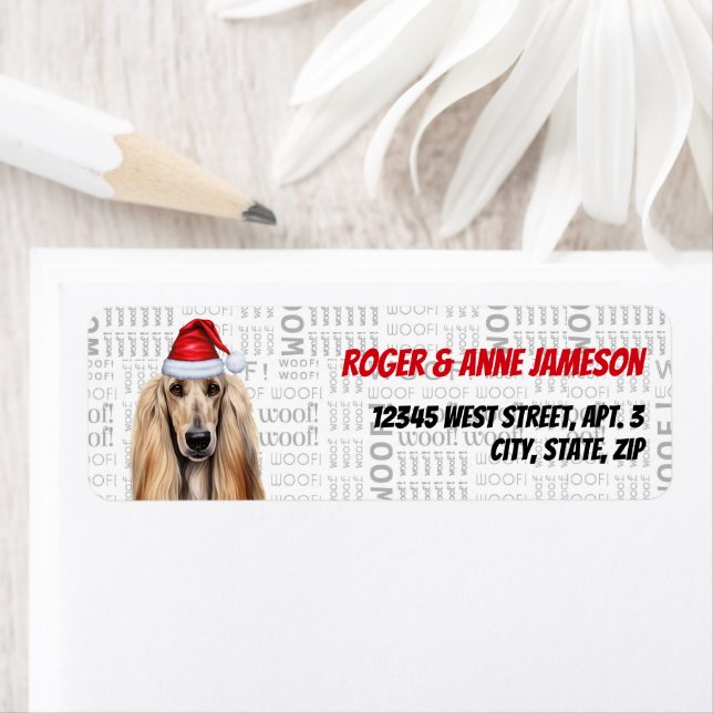 Christmas Afghan Hound Dog Lover Holiday Address (Insitu)