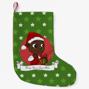Christmas African American Baby Cartoon Small Chr Kleiner Weihnachtsstrumpf